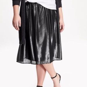 Old Navy Metallic Liquid Midi Skirt SZ XS NWOT